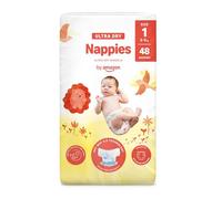 By Amazon - 48 Ultra Dry Nappies Size 1 (2-5 kg), White, 48 Pieces (1 Pack) (Formerly Under the Mama Bear brand, Identical Product)