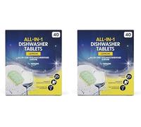 by Amazon ALL-IN-ONE Lemon Dishwasher Tablets, 40 tablets (Pack of 2)