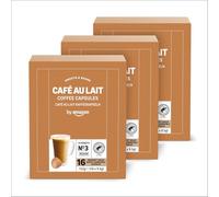 by Amazon Cafe au Lait Dolce Gusto compatible coffee capsules 48 pods (3 packs of 16)