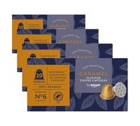 by Amazon Caramel Flavoured Aluminium Coffee Capsules, Nespresso Compatible, 20 Count (4 Pack of 20) - Rainforest Alliance Certified