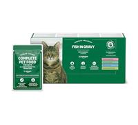 by Amazon Complete Wet Food for Adult Cats, Fish Selection in Gravy, 4.8 kg (48 pouches of 100g)