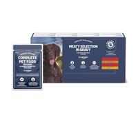 by Amazon Complete Wet Food for Adult Dogs, Meat Selection in Gravy, 4.8 kg (48 pouches of 100g)