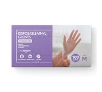 by Amazon - Disposable Vinyl Gloves, Size M, Pack of 100