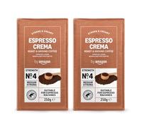 by Amazon Espresso Crema Ground Coffee, 500g (2 x 250g) - Rainforest Alliance Certified