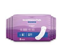 by Amazon Extra Plus Incontinence Adult Pads, 48 Incontinence Pads (6 Packs of 8 Pads), Individually Wrapped, Unscented