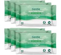by Amazon Gentle Moist Toilet Tissues with Aloe Vera, Flushable, 240 Count (6 Packs of 40 sheets) (Previously Presto!)