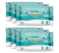 By Amazon Gentle Moist Toilet Tissues with Coconut Oil, 240 Count (6 Packs of 40)