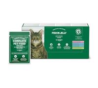 by Amazon Grain-Free Complete Wet Food for Adult Cats, Fish Selection in Jelly, 4.8 kg (48 pouches of 100g)