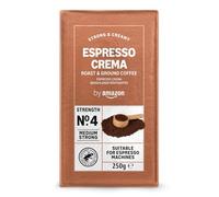 by Amazon Ground Coffee Espresso Crema, Medium Roast, 250 g, Pack of 4 - Rainforest Alliance Certified