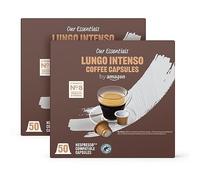 by Amazon Lungo Intenso Nespresso Compatible Plastic Coffee Caplused, Medium Roast, 100 Count (2 Packs of 50), Rainforest Alliance Certified