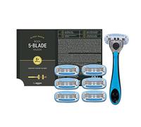 by Amazon Men's Body & Intimate 5-Blade, 1 Razor Handle with 7 Razor Blades Refills