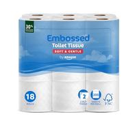 by Amazon Toilet Roll, 2-Ply Embossed, Soft and Gentle, 18 Rolls (Pack of 1), 200 Sheets per Roll, FSC Certified