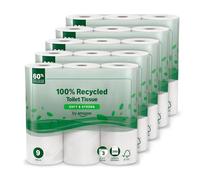 by Amazon Toilet Roll, 3-ply 100% Recycled, Soft and Strong, 45 Rolls (5 Packs of 9), 200 Sheets per Roll