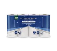 by Amazon Ultra Absorbent TAD Kitchen Roll, 4 Rolls (Pack of 1), 51 Sheets per Roll, FSC Certified
