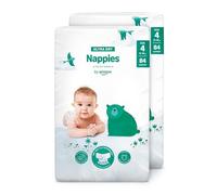 By Amazon Ultra Dry Nappies, Size 4 (8-14 kg), 168 Count (2 Packs of 84), White, Monthly Pack (Previously a Mama Bear brand, same product)