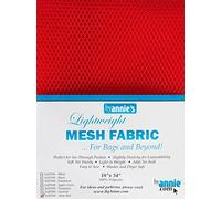 By Annie Light weight Mesh Fabric 1 8-inch x 54-inch 100% Polyester Atom Red, Acrylic, Multicoloured, 3-Piece