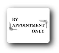 By Appointment Only sign - indicating restricted access without a prior appointment. Sign - 11.0x9.5cm Brushed Aluminium