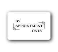 By Appointment Only sign - indicating restricted access without a prior appointment. Sign - 14.0x9.0cm Brushed Aluminium