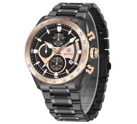 BY BENYAR Classic Watches for Men,Stainless Steel Military Wrist Watches with Calendar,Waterproof and Scratch Resistant, Luminous Analog Multifunction Chronograph Quartz Mens Watches, rose gold black