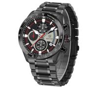 BY BENYAR Classic Watches for Men,Stainless Steel Military Wrist Watches with Calendar,Waterproof and Scratch Resistant, Luminous Analog Multifunction Chronograph Quartz Mens Watches, red, rose gold
