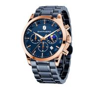 BY BENYAR Men's Watch Chronograph Quartz Movement Waterproof Elegant Sports Fashion Business Wristwatches, 14buus, bracelet