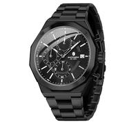BY BENYAR Mens Watch UK Easy-to-Read Watches Men Luxury Watches for Men Waterproof Chronograph Sliver/Gold/Blue/Black Leather/Stainless Steel Birthday/Christmas/Fathers Day Gift