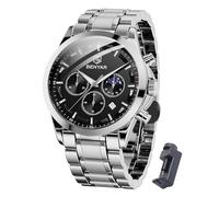 BY BENYAR Men's Watch UK Wristwatches for Men Easy-to-Read Watches Men Luxury Waterproof Chronograph Sliver/Gold/Blue/Black Leather/Stainless Birthday/Christmas/Fathers Day Gift