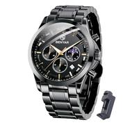BY BENYAR Men's Watch UK Wristwatches for Men Easy-to-Read Watches Men Luxury Waterproof Chronograph Sliver/Gold/Blue/Black Leather/Stainless Birthday/Christmas/Fathers Day Gift