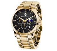BY BENYAR Men's Watch UK Wristwatches for Men Easy-to-Read Watches Men Luxury Waterproof for Swimming Chronograph Sliver/Gold/Blue/Black Leather/Stainless Birthday/Christmas/Fathers Day Gift