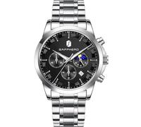 BY BENYAR Men's Watch UK Wristwatches for Men Easy-to-Read Watches Men Luxury Waterproof for Swimming Chronograph Sliver/Gold/Blue/Black Leather/Stainless Birthday/Christmas/Fathers Day Gift