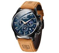 BY BENYAR Men's Watch UK Wristwatches for Men Easy-to-Read Watches Men Luxury Waterproof for Swimming Chronograph Sliver/Gold/Blue/Black Leather/Stainless Birthday/Christmas/Fathers Day Gift