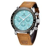 BY BENYAR Mens Watches Analog Quartz Chronograph Waterproof Luminous Watch for Men Business Work Sport Casual Brown Leather Band Dress Men's Wrist Watches Elegant Gifts for Men