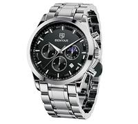 BY BENYAR Men's Watches Analog Quartz Chronograph Waterproof Stainless Steel Wrist Watches for Men Business Work Casual Sport Mens Dress Watch Unique Elegant Gifts for Men