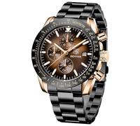 BY BENYAR Mens Watches Chronograph Analog Quartz Waterproof Stainless Steel Wrist Watches for Men Business Work Sport Casual Classic Mens Dress Watch Unique Elegant Gifts for Men