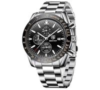 BY BENYAR Mens Watches Chronograph Analog Quartz Waterproof Stainless Steel Wrist Watches for Men Business Work Sport Casual Classic Mens Dress Watch Unique Elegant Gifts for Men