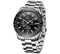 BY BENYAR - Stylish Wrist Watch for Men, Stainless Steel Strap Watches, Perfect Quartz Movement, Waterproof and Scratch Resistant, Analog Chronograph Business Watches, Best Mens Gift