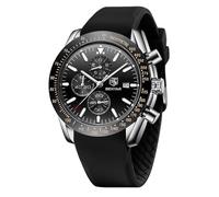 BY BENYAR Watch for Men Analog Quartz Chronograph Waterproof Luminous Designer Mens Wrist Watches Business Work Sport Casual Dress Watch with Silicone Strap Elegant Gifts for Men