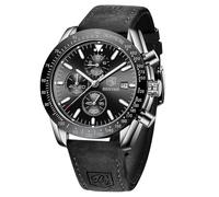 BY BENYAR Watches for Men Analog Quartz Chronograph Waterproof Luminous Designer Mens Wrist Watches Business Work Sport Casual Dress Watch with Leather Band Elegant Gifts for Men