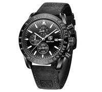 BY BENYAR Watches for Men Analog Quartz Chronograph Waterproof Luminous Designer Mens Wrist Watches Business Work Sport Casual Dress Watch with Leather Band Elegant Gifts for Men