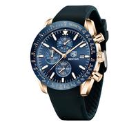 BY BENYAR Watches for Men Analog Quartz Chronograph Waterproof Luminous Designer Mens Wrist Watches Business Work Sport Casual Dress Watch with Silicone Strap Elegant Unique Gifts for Men