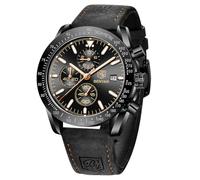 by BENYAR Watches for Men Chronograph Analog Quartz Waterproof Men's Wrist Watches Casual Big Face Leather Dress Watch Elegant Gifts