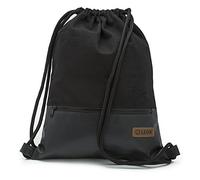 By Bers Leon Gym Bag, Large Zip Outer Pocket, Inner Pockets, Inner Pockets, Inner Pockets, Backpack Bag, Women's Men's Hipster Bag, Vegan Leather Gym Bag, Draw String, Black_black_pu, 45x35x2cm, Gym