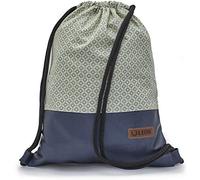 By Bers Leon Gym Bag with Inner Pockets, Zip, Backpack, Bag, Women, Men & Teenagers, Gym Bag, Tb_blaukaroblaupu2, 40cm hoch, Gym bag backpack gym bag bag