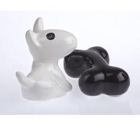 By BERS Salt and Pepper Dog, Tickle & Boni M Dogs Bully Bull Terrier - Probably the World süßesten Salt Shaker, Great Present, white/black