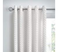 By Caprice Home - Faye - Tufted Chevron Pair of Eyelet Curtains - 66" Width x 54" Drop (168 x 137cm) in Ivory