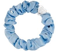 By Eloise - Silver Heart Silk Scrunchie Sky Blue - Hair Ties - silk