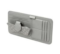 By Generic Leather Car Sun Visor Organizer, Multi-Pocket Automotive Document Holder and Sunglasses Storage Bag, Wear-Resistant Interior Accessory, 32x16cm, Fits Most Vehicles Grey