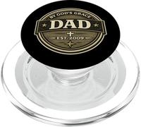 By God's Grace Dad Est. 2009 Christian Father Faith Family PopSockets PopGrip for MagSafe