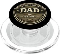 By God's Grace Dad Est. 2013 Christian Father Faith Family PopSockets PopGrip for MagSafe