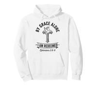 By Grace Alone I Am Redeemed Christian Faith Bible Verse Art Pullover Hoodie